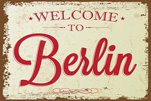 Crealuxe Fussmatte – “ Welcome to Berlin “ - 60x40 cm - Gummi Rückseite / rutschfest - Filzoberfläche - Bedruckte Türmatte - Innenmatte - Schmutzmatte von Creativ Deluxe