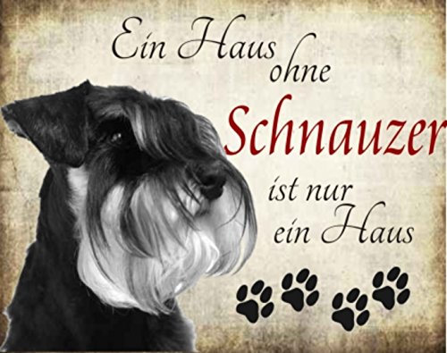 Creativ Deluxe EIN Haus ohne Schnauzer ist nur EIN Haus Hundeschild/Hundedeko/Metallschild/Blechschild/Dekoschild/Wandschild/wetterfest/Innenbereich/Außenbereich/Motivation/Vintage von Creativ Deluxe