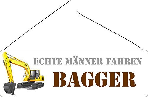 Creativ Deluxe Echte Männer Fahren Bagger Türschild Vintage Schild Dekoschild Wanddeko Wandschild Holzschild Geschenk von Creativ Deluxe