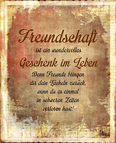 Creativ Deluxe Freundschaft/Metallschild/Blechschild/Dekoschild/Wandschild/wetterfest/Innenbereich/Außenbereich/Motivation/Vintage von Creativ Deluxe