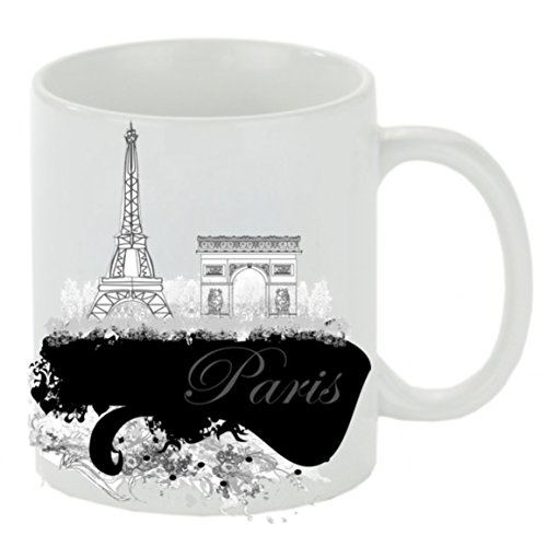Kaffeebecher " Paris " Kaffeetasse mit Motiv, Tasse mit Druck, auch individuell mit Spruch, Foto, Wunschtext, Wunschname (Weiß) von Creativ Deluxe