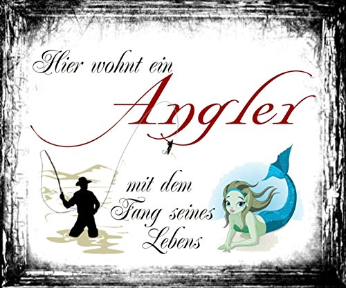Creativ Deluxe Mousepad/Mauspad Hier wohnt EIN Angler Mousepad - lustige mousepads - Geschenkartikel - Computerzubehör von Creativ Deluxe