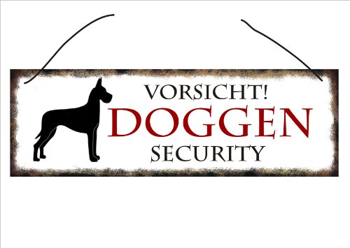 Creativ Deluxe Shabby Vintage Türschild Vorsicht Doggen Security Schild Landhaus Impression von Creativ Deluxe
