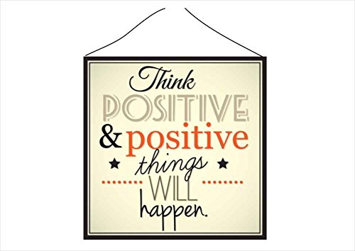 Creativ Deluxe Think positiv - Motivation Türschild-hochglänzend und Kratzfest glänzend Vintage Schild Dekoschild Wandschild Nostalgie Holzschild Geschenk von Creativ Deluxe