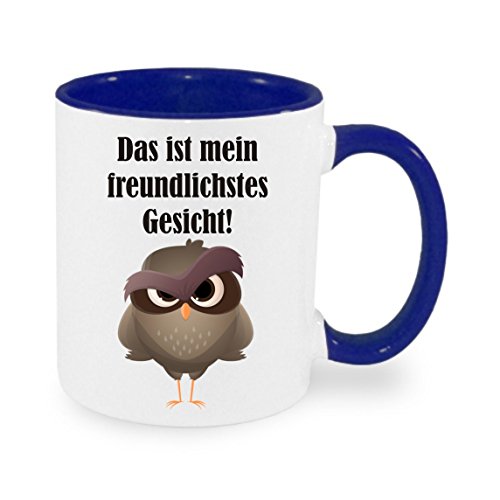 Das ist mein freundlichstes Gesicht Kaffeetasse mit Motiv, Tasse mit Druck, auch individuell mit Spruch, Foto, Wunschtext, Wunschname (Blau) Das ist mein freundlichstes Gesicht Kaffeetasse mit Motiv, Tasse mit Druck, auch individuell mit Spruch, Foto, Wunschtext, Wunschname (Blau) von Creativ Deluxe