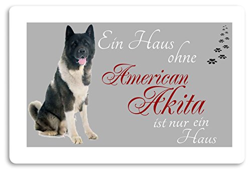 EIN Haus ohne American Akita ist nur EIN Haus Hundemotiv - Fussmatte Bedruckt Türmatte Innenmatte Schmutzmatte lustige Motivfussmatte von Creativ Deluxe