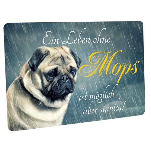 Creativ Deluxe EIN Leben ohne Mops - Fussmatte Bedruckt Türmatte Innenmatte Schmutzmatte lustige Motivfussmatte von Creativ Deluxe