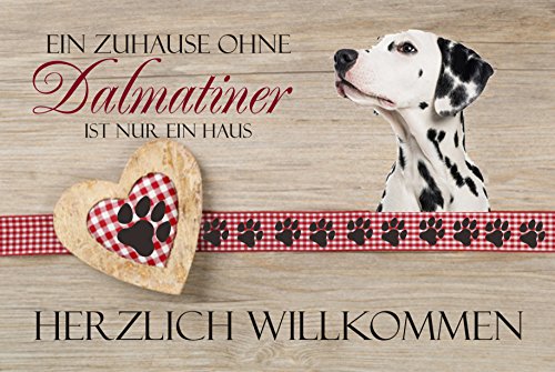 Fussmatte - EIN Zuhause ohne Dalmatiner ist nur EIN Haus - Fussmatte Bedruckt Türmatte Innenmatte Schmutzmatte lustige Motivfussmatte von Creativ Deluxe