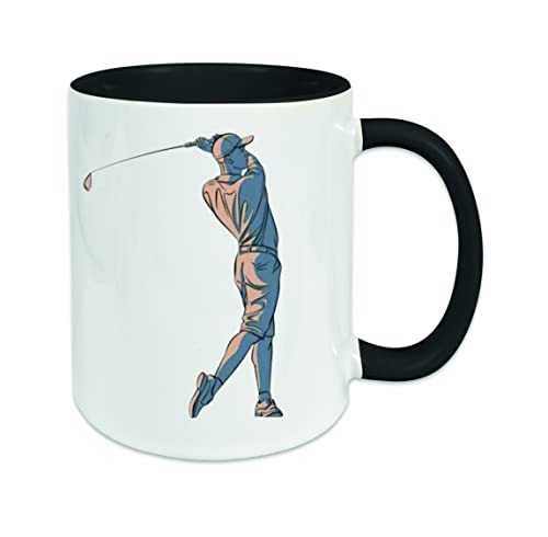 " Golfer " Kaffeetasse mit Motiv, Tasse mit Druck, auch individuell mit Spruch, Foto, Wunschtext, Wunschname (Schwarz) von Creativ Deluxe