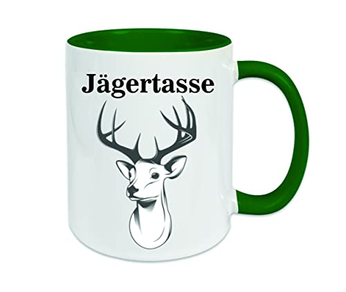 " Jägertasse " Kaffeetasse mit Motiv, Tasse mit Druck, auch individuell mit Spruch, Foto, Wunschtext, Wunschname (Grün) von Creativ Deluxe