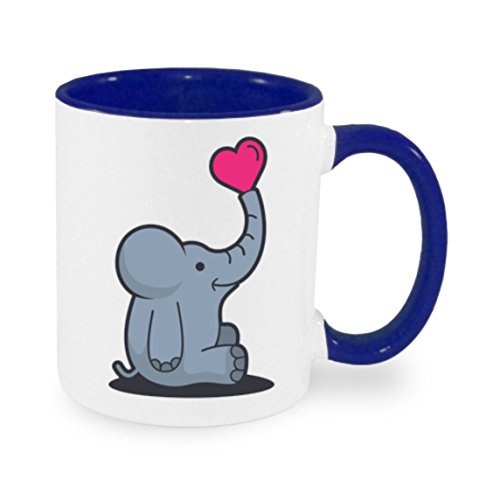 " Motiv Elefant " Kaffeetasse mit Motiv, Tasse mit Druck, auch individuell mit Spruch, Foto, Wunschtext, Wunschname (Blau) von Creativ Deluxe