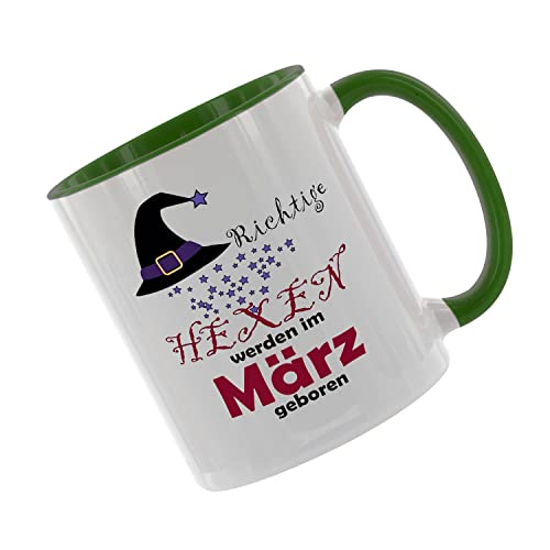 Richtige Hexen werden im MÄRZ geboren - Kaffeetasse mit Motiv, Tasse mit Druck, auch individuell mit Spruch, Foto, Wunschtext, Wunschname (Grün) Richtige Hexen werden im MÄRZ geboren - Kaffeetasse mit Motiv, Tasse mit Druck, auch individuell mit Spruch, Foto, Wunschtext, Wunschname (Grün) von Creativ Deluxe