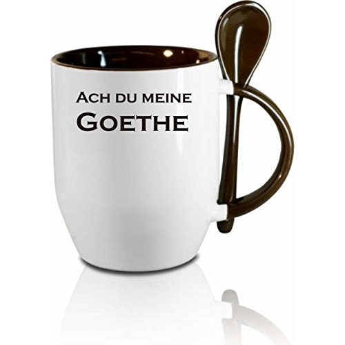 Tasse m. Löffel " Ach du meine Goethe " Löffeltasse, Kaffeetasse mit Motiv,Bürotasse, bedruckte Tasse mit Sprüchen oder Bildern - auch individuelle Gestaltung nach Kundenwunsch von Creativ Deluxe