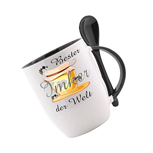 Crealuxe Löffeltasse ' Bester Imker der Welt' bedruckt, Kaffeetasse mit Motiv, Bürotasse Crealuxe Löffeltasse ' Bester Imker der Welt' bedruckt, Kaffeetasse mit Motiv, Bürotasse von Crealuxe