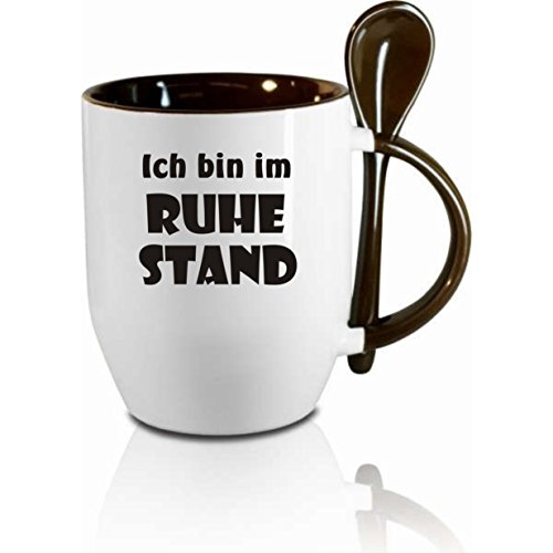 Tasse m. Löffel" Ich bin im Ruhestand " Löffeltasse, Kaffeetasse mit Motiv,Bürotasse, bedruckte Tasse mit Sprüchen oder Bildern - auch individuelle Gestaltung nach Kundenwunsch von Creativ Deluxe