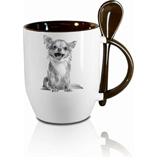 Tasse m. Löffel " Motiv Chihuahua " Löffeltasse, Kaffeetasse mit Motiv,Bürotasse, bedruckte Tasse mit Sprüchen oder Bildern - auch individuelle Gestaltung nach Kundenwunsch von Creativ Deluxe