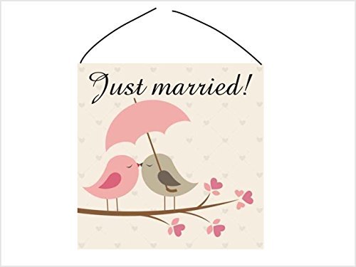 Türschild kratzfest glänzend Vintage Schild Dekoschild Hochzeit Wandschild Nostalgie Holzschild Geschenk "Just married" von Creativ Deluxe