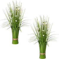 Creativ green Kunstgras "Stehgras-Busch mit Blüten" von Creativ Green