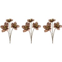 Creativ green Winterliche Kunstpflanze "Weihnachtsdeko" Zweig in metallic-Optik, im 3er-Set, braun von Creativ Green