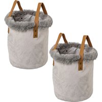 Creativ home Organizer "Weihnachtsdeko", (Set, 2 St.), mit Kunstfellrand und Henkel, Höhe 20 cm, auch als Übertopf geeignet von Creativ Home