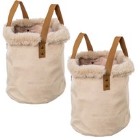Creativ home Organizer "Weihnachtsdeko", (Set, 2 St.), mit Kunstfellrand und Henkel, Höhe 20 cm, auch als Übertopf geeignet von Creativ Home