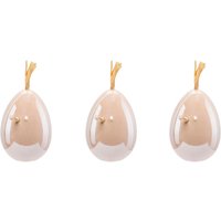 Creativ home Osterei "Huhn, Ei mit Applikation" Frühjahrsdeko aus Keramik von Creativ Home