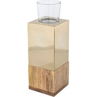 Creativ home Teelichthalter "Kerzenhalter Tower", (1 St.), aus Holz, Edelstahl und Glas von Creativ Home