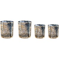 Creativ home Windlicht "Kerzenhalter LEOPARD", (Set, 4 St.), Teelichthalter aus Glas von Creativ Home