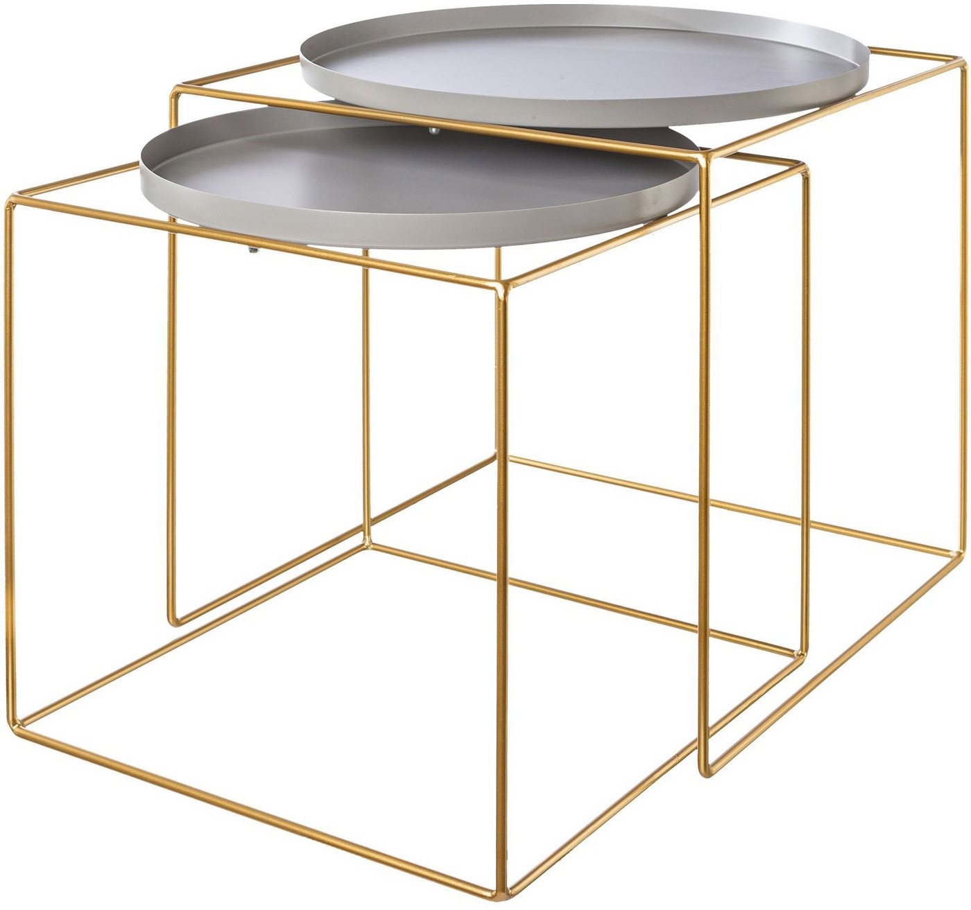 Creativ deco Beistelltisch (Set, 2-St), im 2er Set, im Nesting-Design, aus Metall, Höhe ca. 47 und 42 cm von Creativ deco