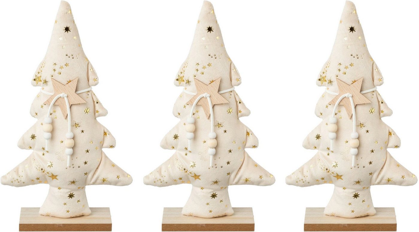 Creativ deco Dekobaum Weihnachtsdeko (3 St), aus Samtstoff mit Applikationen von Creativ deco