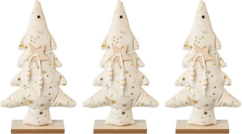 Creativ deco Dekobaum Weihnachtsdeko (3 St), aus Samtstoff mit Applikationen von Creativ deco