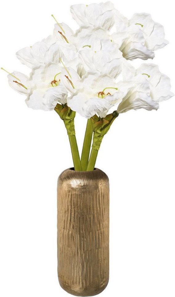 Creativ deco Dekovase Weihnachtsdeko (Set, 4 St., 1 Vase, 3 Amaryllisstengel), mit hochwertiger Amaryllis von Creativ deco