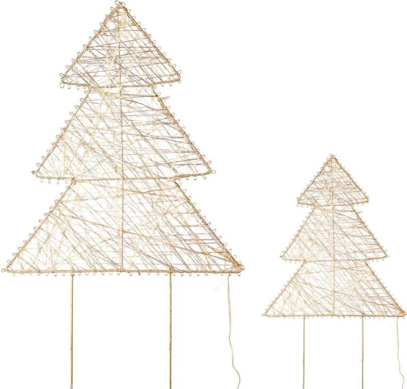 Creativ deco Dekobaum LUMIA, Deko-Objekt Baum (Set, 2 St), Weihnachtsdeko, Batteriebetrieb von Creativ deco