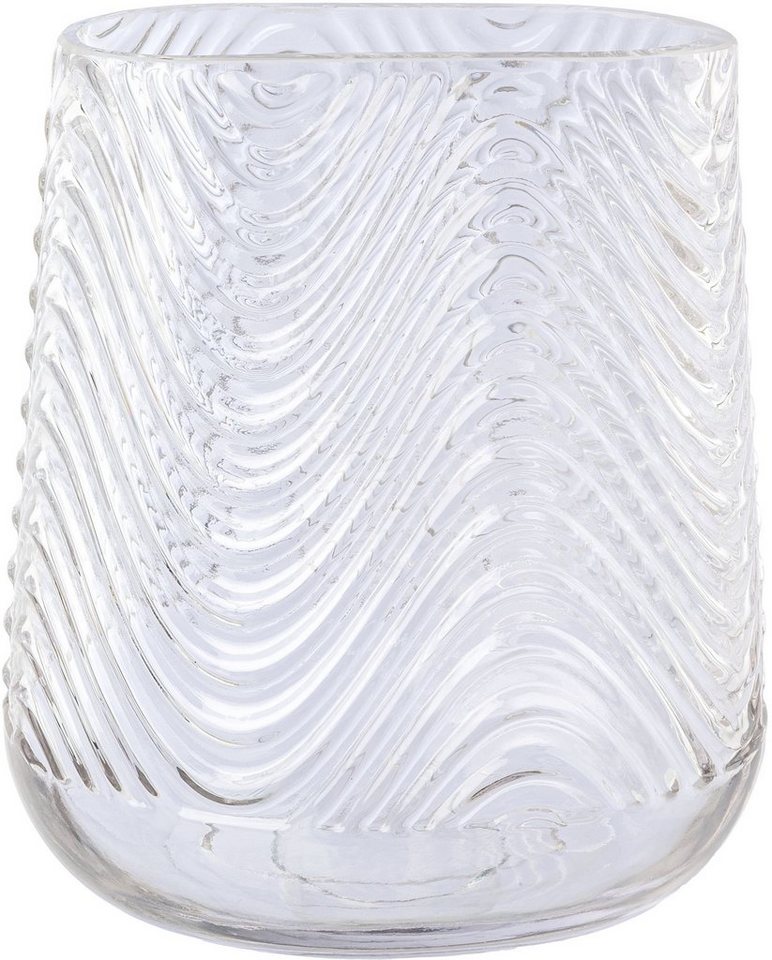 Creativ deco Tischvase Vase aus Glas, mit Relief-Struktur-Oberfläche (1 St), oval, Höhe ca. 21 cm von Creativ deco