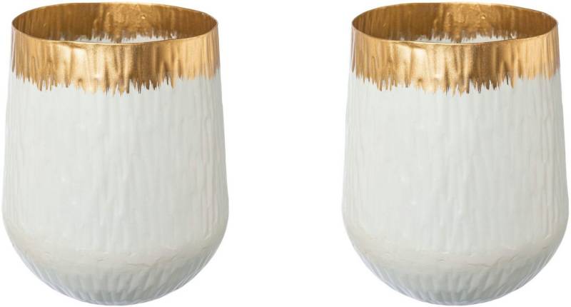 Creativ deco Tischvase AGNES (2 St), mit schickem Gold Detail von Creativ deco