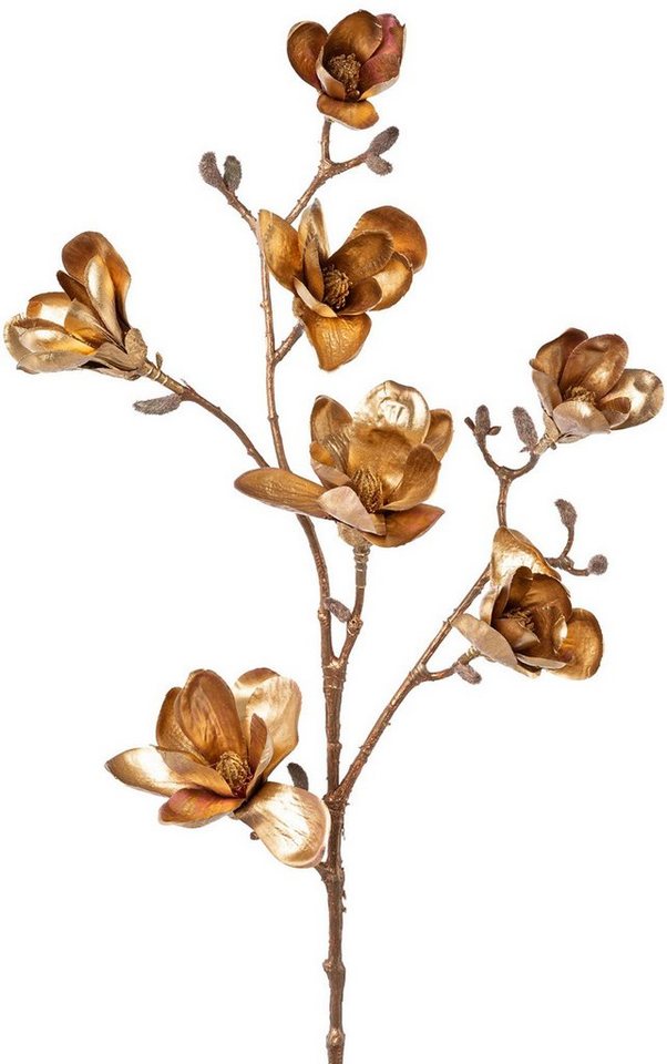 Winterliche Kunstpflanze Weihnachtsdeko Magnolie, Creativ deco, Höhe 104 cm, altgoldfarben von Creativ deco