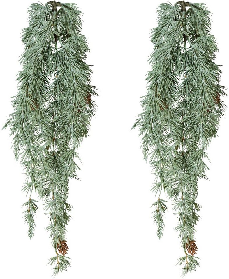Winterliche Kunstpflanze Weihnachtsdeko Zeder, Creativ deco, Höhe 83 cm, Hängezweig im 2er Set von Creativ deco