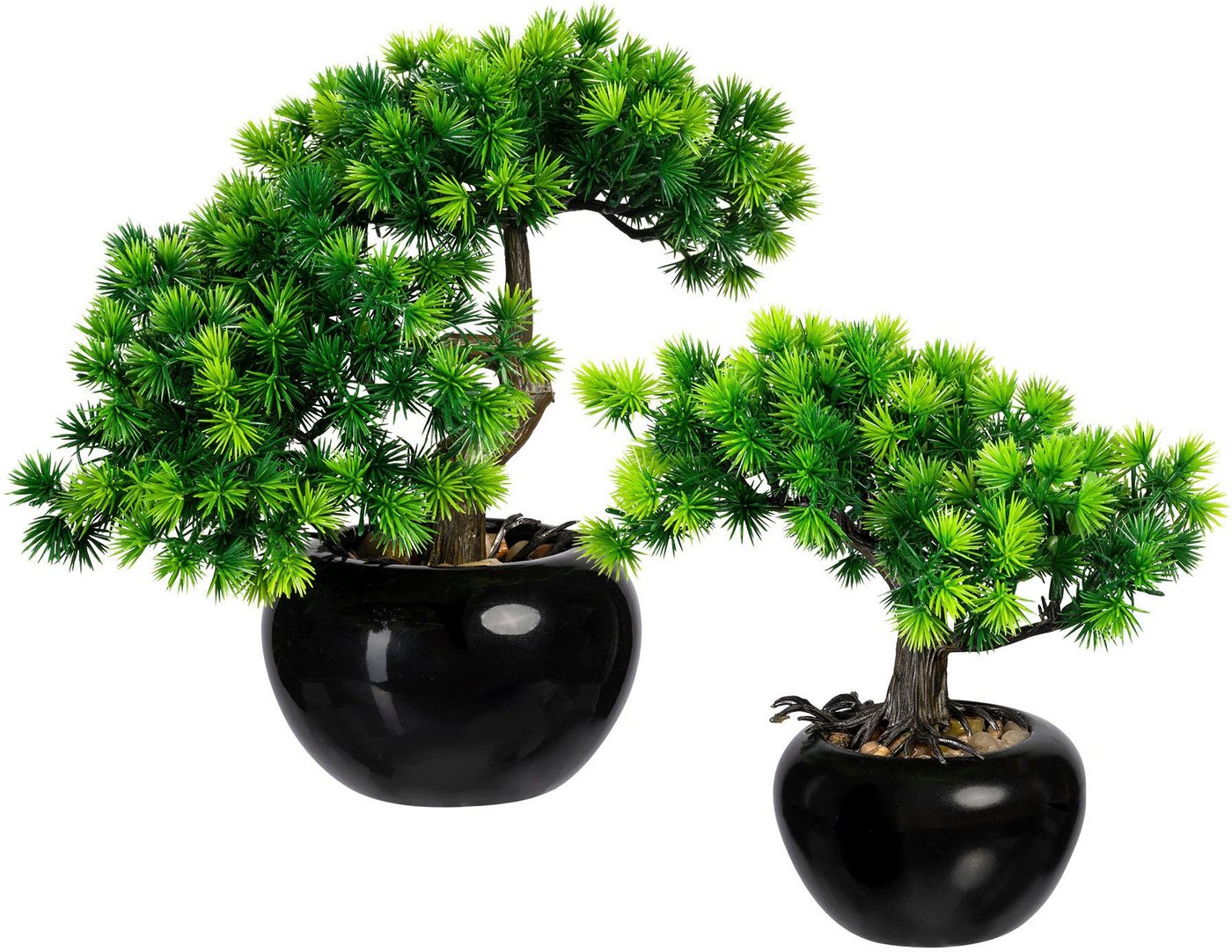 Kunstbonsai Bonsai Lärche Bonsai Lärche, Creativ green, Höhe 25 cm, im Keramiktopf, 2er Set von Creativ green