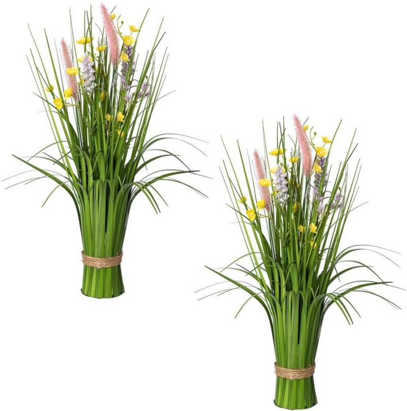 Kunstgras Stehgras-Busch mit Blüten, Creativ green, Höhe 48 cm von Creativ green