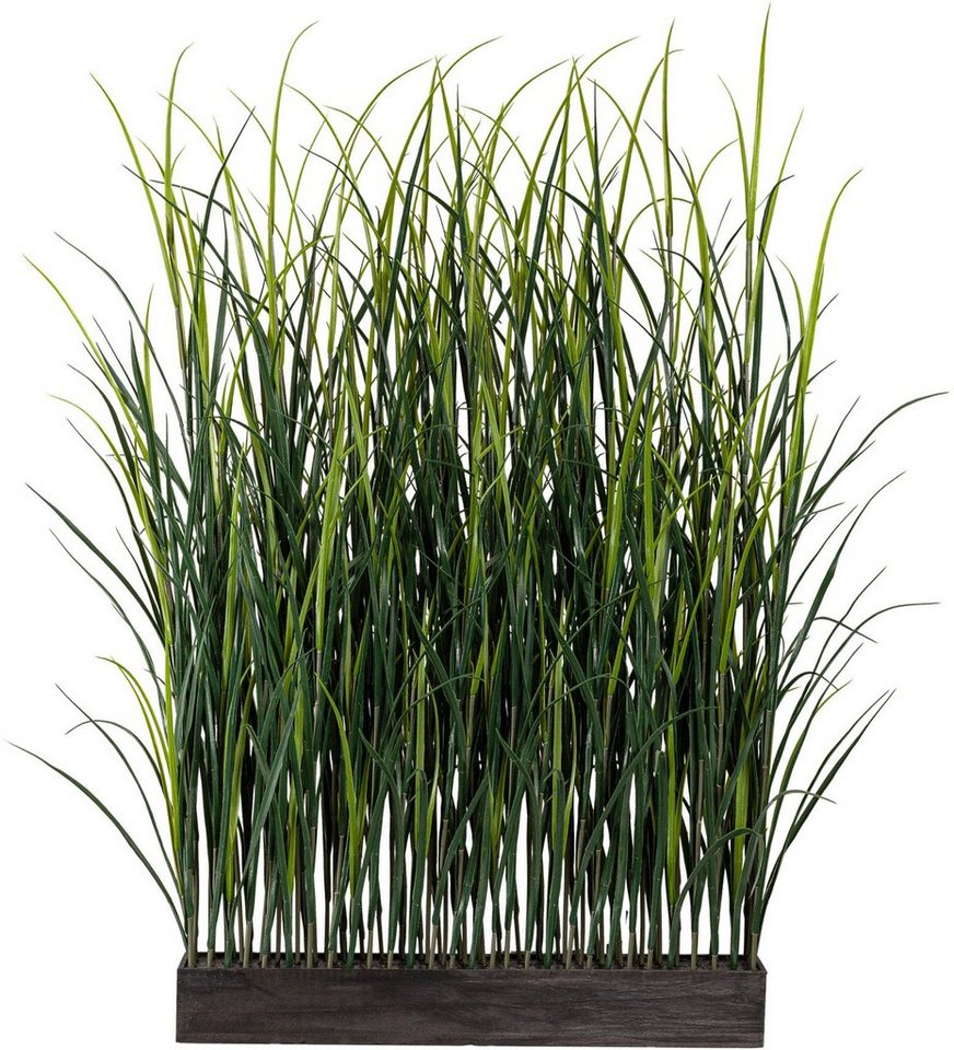 Kunstpflanze Kunststoffgras Raumteiler Gras, Creativ green, Höhe 150 cm, im Holzkasten von Creativ green