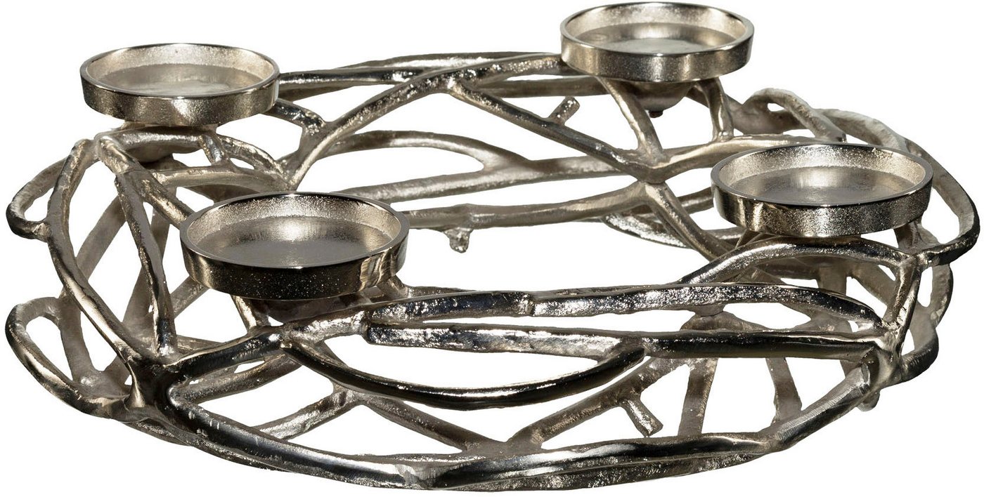 Creativ home Adventsleuchter Adventskranz für Blockkerzen oder große Teelichter (1 St), im modernen Design von Creativ home