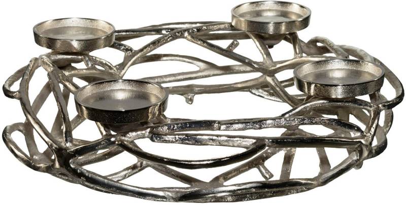 Creativ home Adventsleuchter Adventskranz für Blockkerzen oder große Teelichter (1 St), im modernen Design von Creativ home