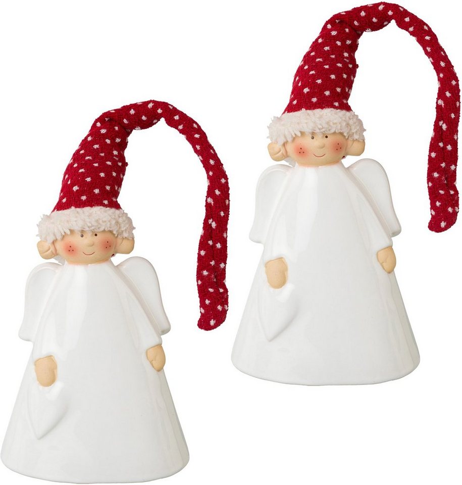 Creativ home Engelfigur Weihnachtsdeko (Set, 2 St), aus Keramik, Höhe ca. 21 cm von Creativ home