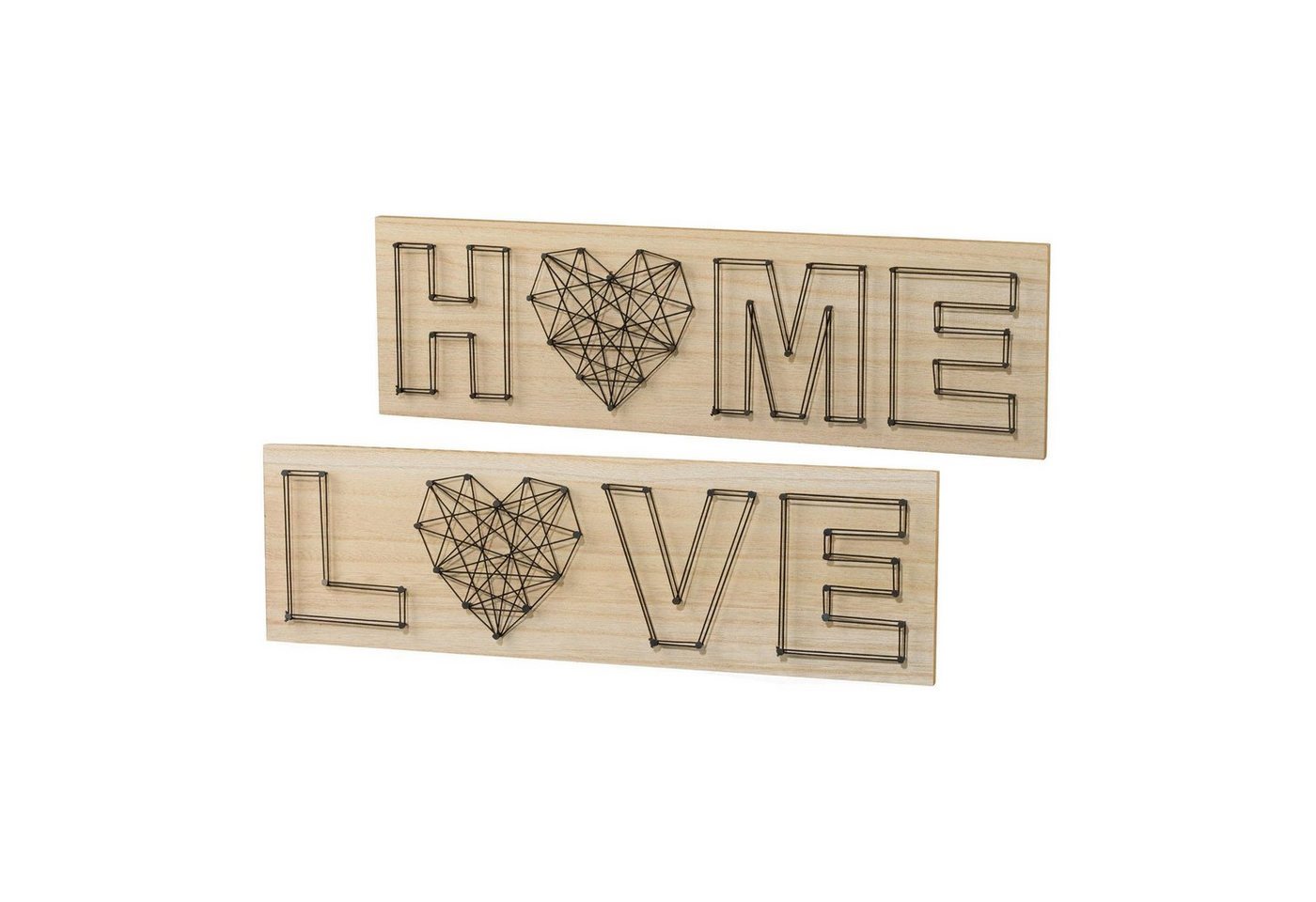 Creativ home Holzbild, (Set, 2 St), Wanddeko, aus Holz, mit Schriftzug von Creativ home