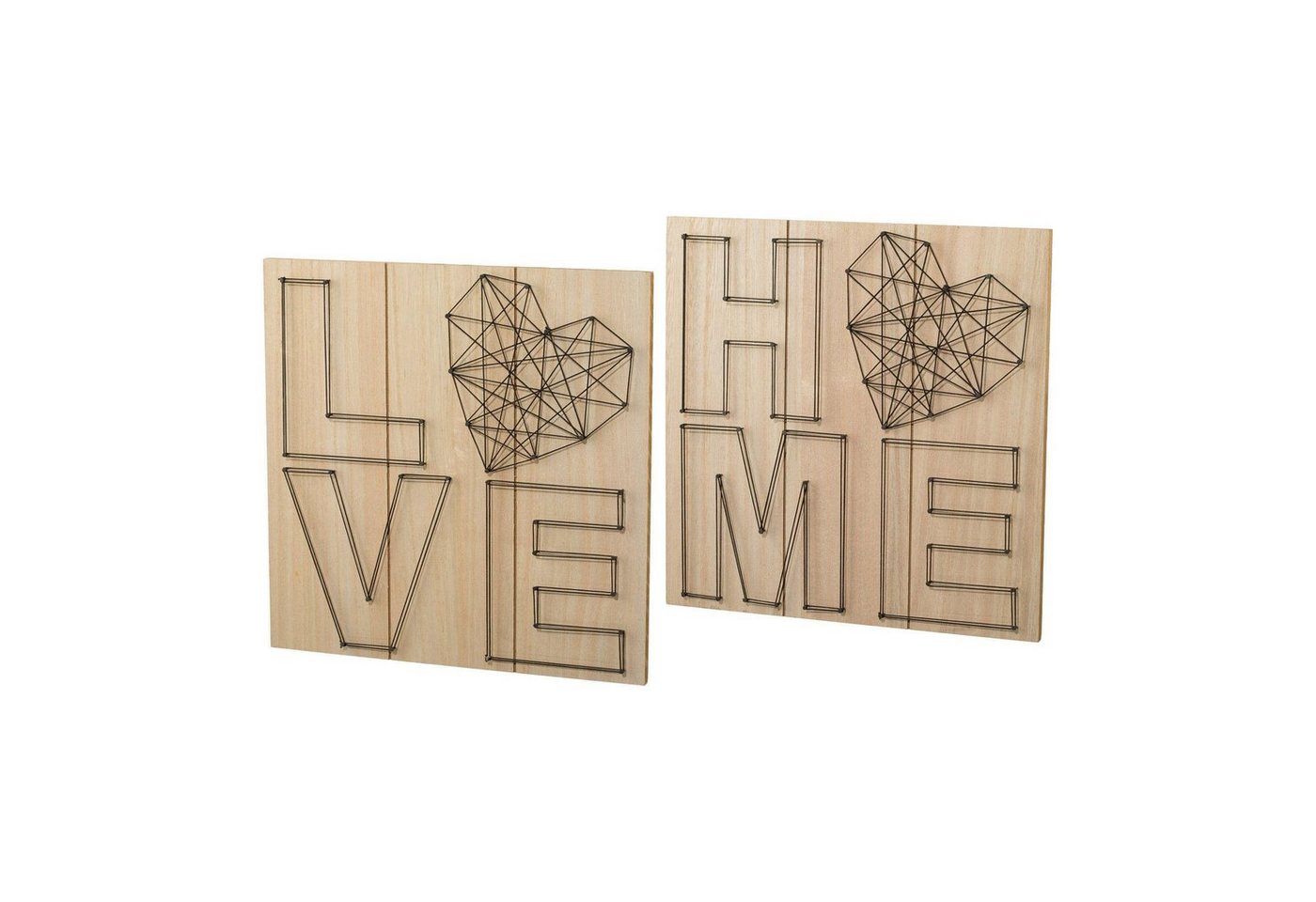 Creativ home Holzbild, (Set, 2 St), Wanddeko, aus Holz, mit Schriftzug von Creativ home