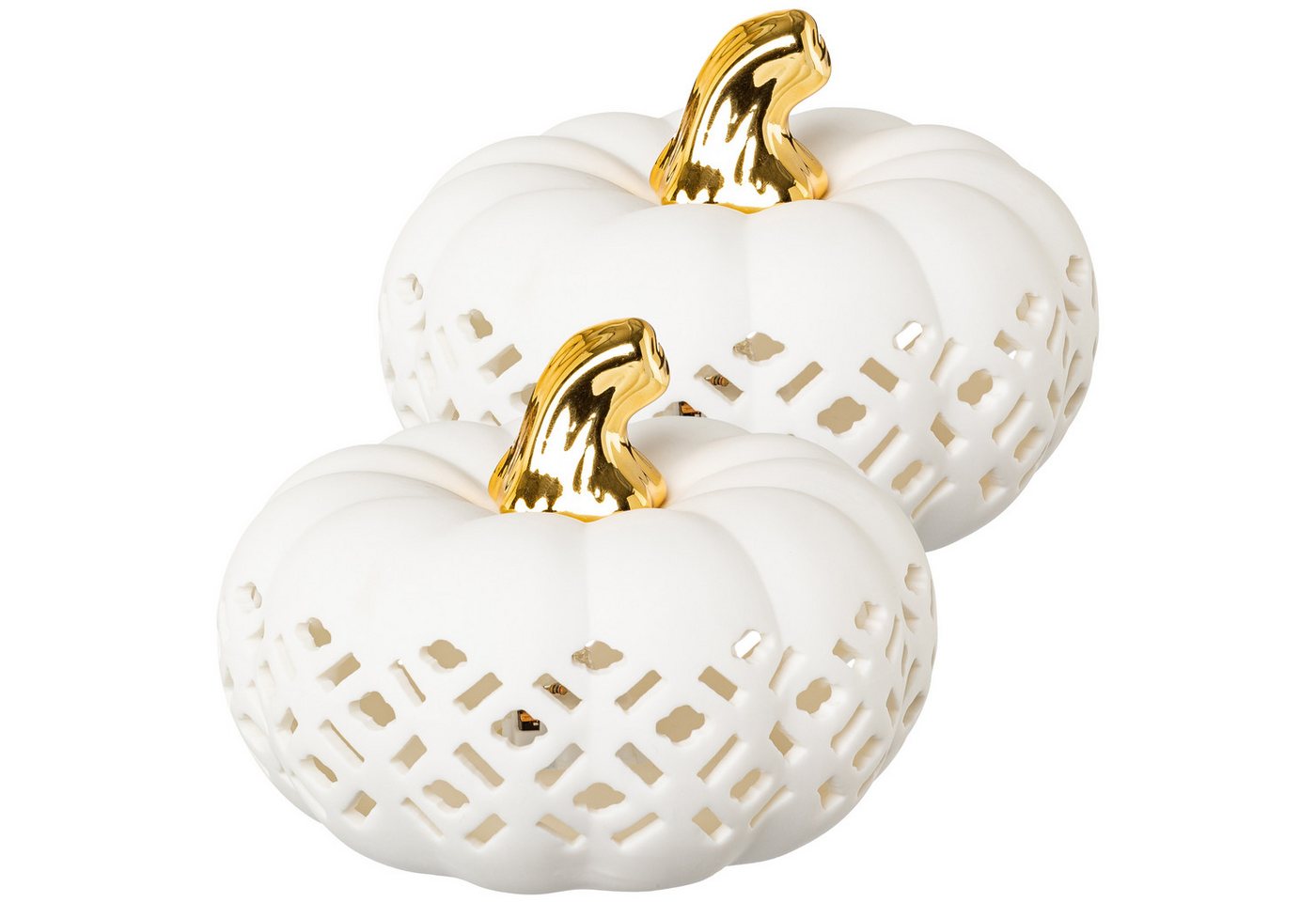 Creativ home LED-Dekofigur Kürbis (2 St), mit goldenem Stiel von Creativ home
