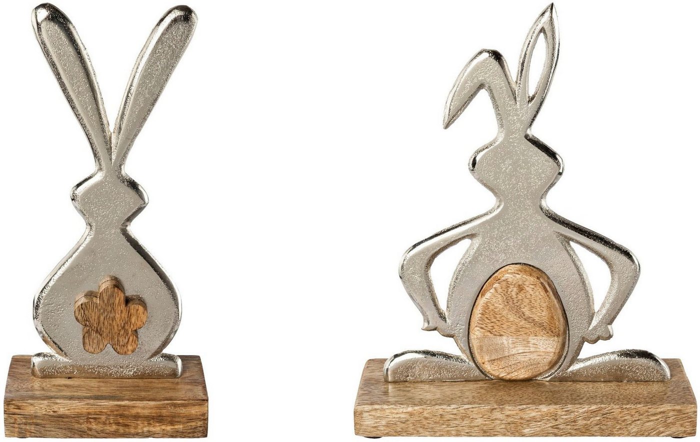 Creativ home Osterhase JUSTIN (Set, 2 St), Osterdeko aus Holz und Aluminium von Creativ home