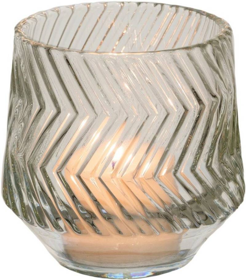 Creativ home Windlicht Kerzenhalter Relief (Set, 5 St), Teelichthalter aus Glas, mit geschliffener Oberfläche von Creativ home