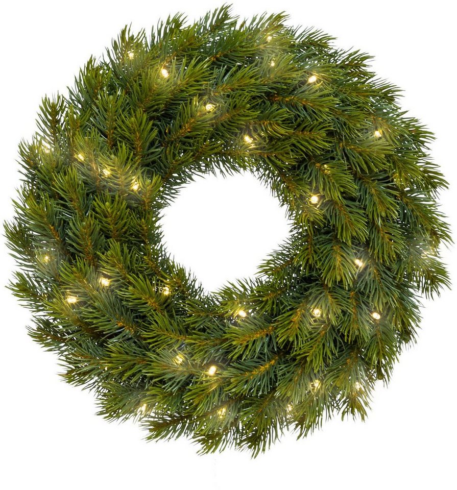 Creativ light Dekokranz Weihnachtsdeko aussen, 40 LED, 107 Tannenspitzen von Creativ light