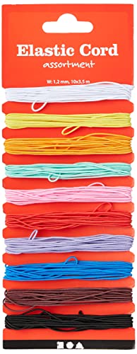 Creativ 100263 Gummiband Sortiment, 1.2mm x 3.5m, 10 Stück von Creativ